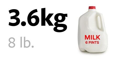 Bouteille de lait de 3,6 kg
